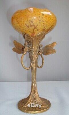 Vase Dragonfly Animal Style Art Deco Art Nouveau Porcelain Bronze