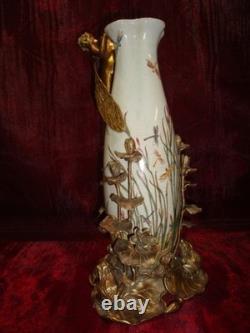 Vase Figurine Frog Elf Fairy Art Deco Style Art Nouveau Porcelain