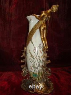 Vase Figurine Frog Elf Fairy Art Deco Style Art Nouveau Porcelain
