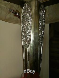Verdun Molded Glass Table Lamp Foot Bronze Muller-schneider Period