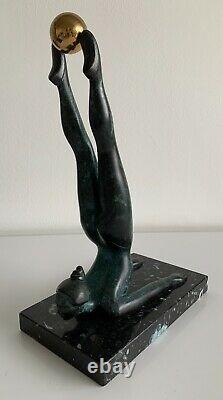Vertical, Art Deco Bronze Sculpture