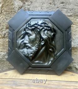 Very Rare Art Deco Bronze Medal Plaque JESUS CHRIST by A. Dubois