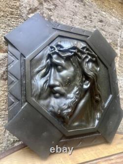 Very Rare Art Deco Bronze Medal Plaque JESUS CHRIST by A. Dubois