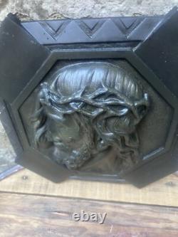 Very Rare Art Deco Bronze Medal Plaque JESUS CHRIST by A. Dubois