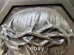 Very Rare Art Deco Bronze Medal Plaque JESUS CHRIST by A. Dubois