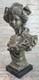 Victorian Female Chair Bust Art Nouveau Deco Bronze Marble Sculpture Figurine