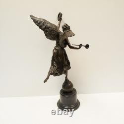 Victory Statue Sculpture, Art Deco / Art Nouveau Style, Solid Bronze, Signed