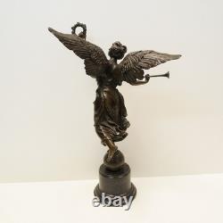 Victory Statue Sculpture, Art Deco / Art Nouveau Style, Solid Bronze, Signed
