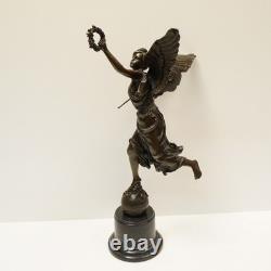 Victory Statue Sculpture, Art Deco / Art Nouveau Style, Solid Bronze, Signed