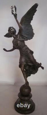 Victory Statue Sculpture, Art Deco Style, Art Nouveau Style, Solid Bronze