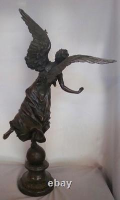 Victory Statue Sculpture, Art Deco Style, Art Nouveau Style, Solid Bronze