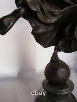 Victory Statue Sculpture, Art Deco Style, Art Nouveau Style, Solid Bronze