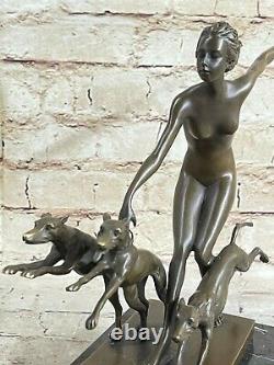 Vienna Art Deco Bronze Figure On A Marble Base By Joseph Lorenzl, 1930