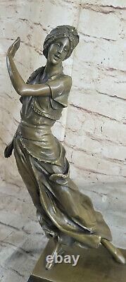 Vintage Art Deco 100% Solid Bronze Art Work Woman Dancer Sculpture