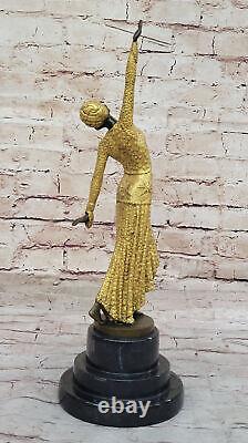 Vintage Art Deco Bronze Demetre Chiparus Dancer Woman Old Parlor Deal