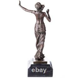 Vintage Art Deco Bronze Figure Dancer Nude