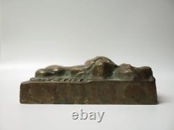 Vintage Art Deco Bronze Plaque of an Amazon and Her Horse, Signed DNS, 20th Century