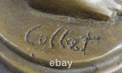 Vintage Art Deco Bronze Sculpture Woman Lady Girl