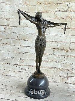 Vintage Art Deco Detail Bronze Demeter Chiparus Woman Dancer Old Parlor