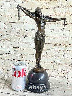 Vintage Art Deco Detail Bronze Demeter Chiparus Woman Dancer Old Parlor