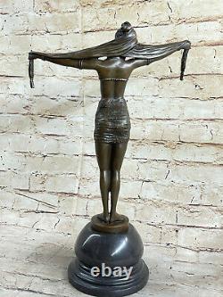 Vintage Art Deco Detail Bronze Demeter Chiparus Woman Dancer Old Parlor