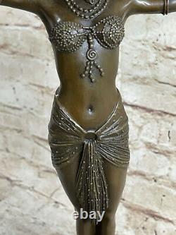 Vintage Art Deco Detail Bronze Demeter Chiparus Woman Dancer Old Parlor