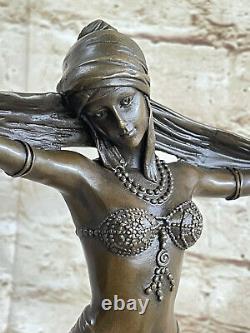 Vintage Art Deco Detail Bronze Demeter Chiparus Woman Dancer Old Parlor