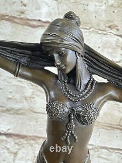 Vintage Art Deco Detail Bronze Demeter Chiparus Woman Dancer Old Parlor