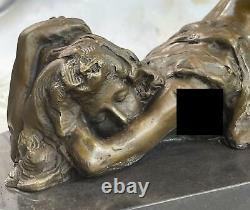 Vintage Art Deco / New Style Bronze Erotic Female Figure Statue