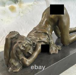 Vintage Art Deco / New Style Bronze Erotic Female Figure Statue