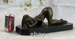 Vintage Art Deco / New Style Bronze Erotic Female Figure Statue