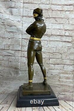 Vintage Art Deco Style Dancing Harlequin Jester Antique Bronze Sculpture Statue