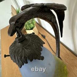 Vintage Art Deco Table Lamp Eagle in Bronze Charles Ranc