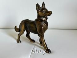 Vintage Bronze Dog Statuette 20? cm Rare Animal Art Decor
