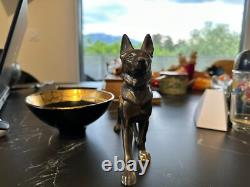 Vintage Bronze Dog Statuette 20? cm Rare Animal Art Decor