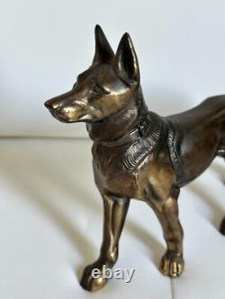 Vintage Bronze Dog Statuette 20? cm Rare Animal Art Decor