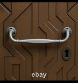 Vintage Door Pull Handle or Towel Rack Bronze White Art Deco 1930s