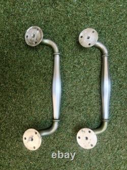 Vintage Door Pull Handle or Towel Rack Bronze White Art Deco 1930s