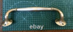 Vintage Door Pull Handle or Towel Rack Bronze White Art Deco 1930s