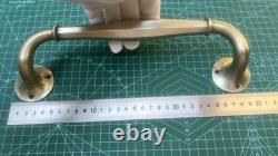 Vintage Door Pull Handle or Towel Rack Bronze White Art Deco 1930s