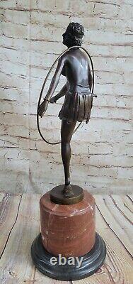 Vintage French Hot Paint Bronze Art Deco New Dancer Chair Figure