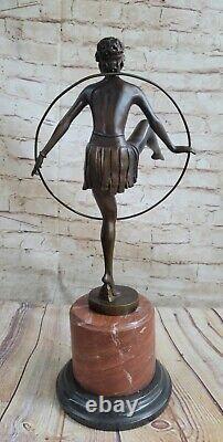 Vintage French Hot Paint Bronze Art Deco New Dancer Chair Figure