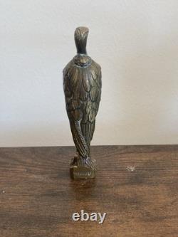 Vintage Heron Art Deco Bronze Desk Stamp, signed Frécourt, 10 cm, 1930