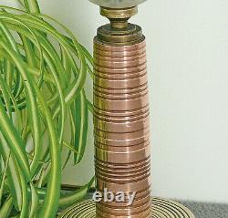 Vintage Modernist Art Deco Lamp in Solid Bronze with Glass Shade from the 1930s/1940s