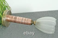 Vintage Modernist Art Deco Lamp in Solid Bronze with Glass Shade from the 1930s/1940s