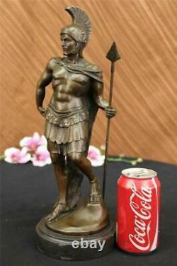 Vintage Signed Knight Warrior Bronze Statue Dalou Deco Sculpture Figure Art