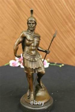 Vintage Signed Knight Warrior Bronze Statue Dalou Deco Sculpture Figure Art