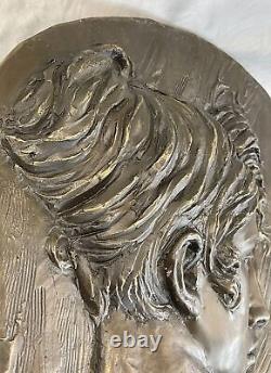 Vintage Style Bronze Art Deco Bas Relief Made in Spain Award Trophy Collector