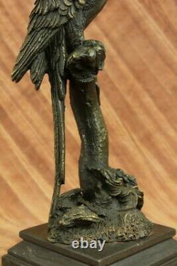 Vintage Vienna Bronze Perroquet Bird On Chain Figure Austria Art Deco Nr