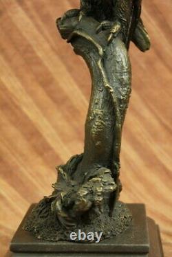 Vintage Vienna Bronze Perroquet Bird On Chain Figure Austria Art Deco Nr